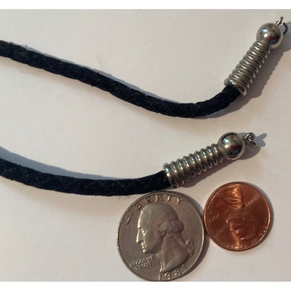 Vintage Metal Bolo Tie, Nice Black and Brown Stone Design2 1/2" x 2", - Picture 3 of 5